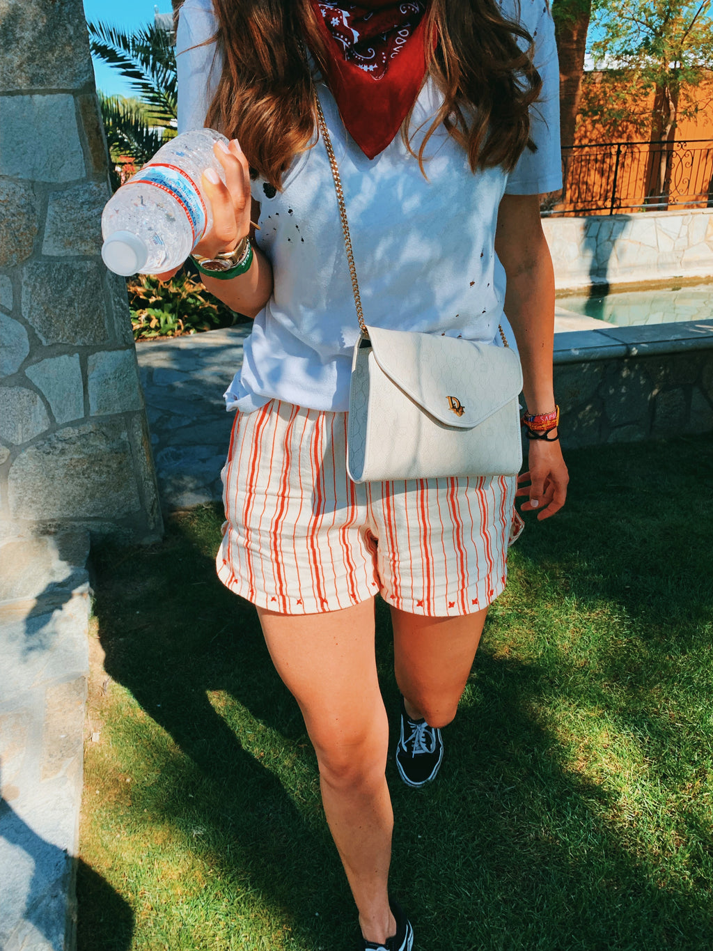 Moroccan Red Stripped Summer Shorts