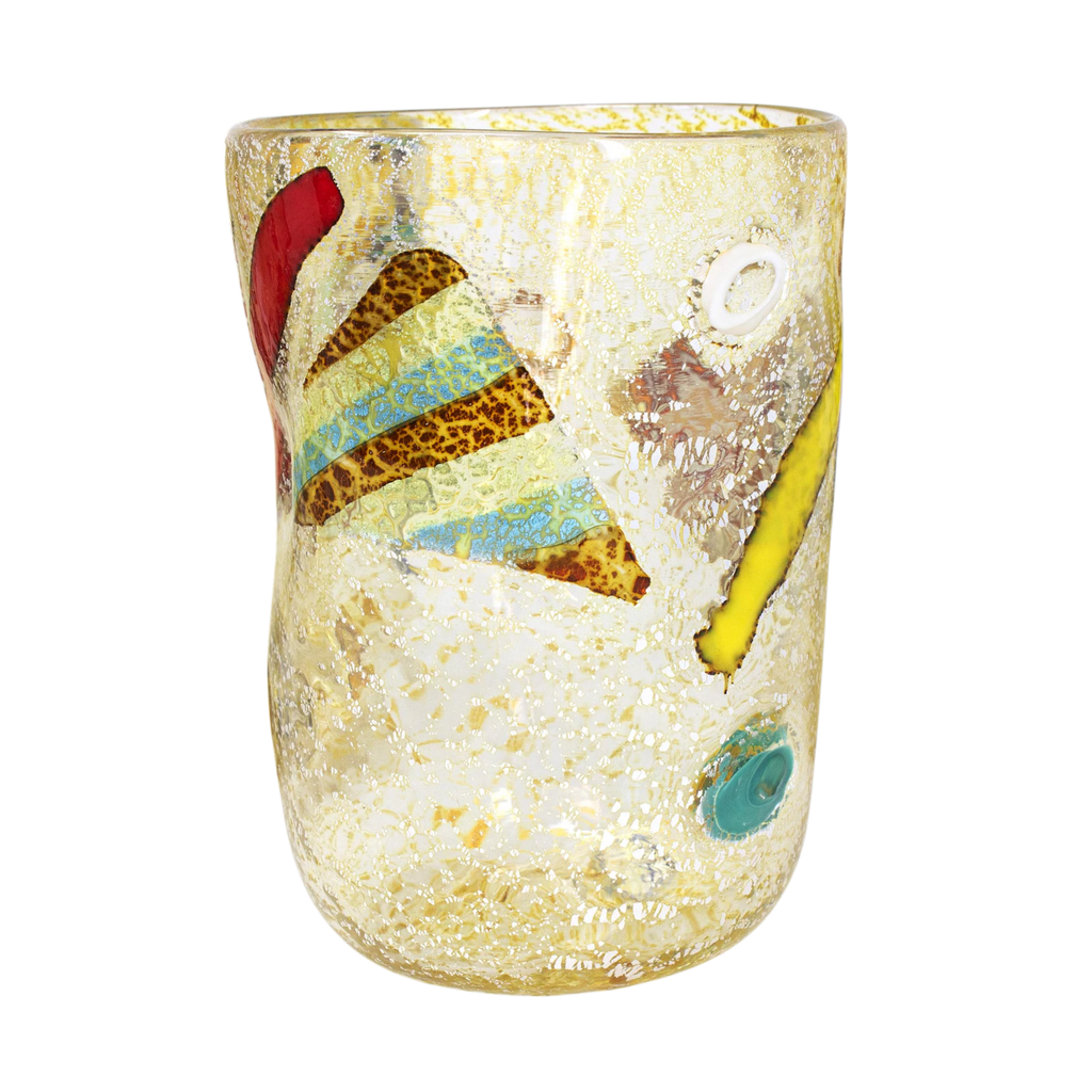 Murano Glass Tumblers Set of 6 Silver Leaf Topaz Amber Venice | BoKa