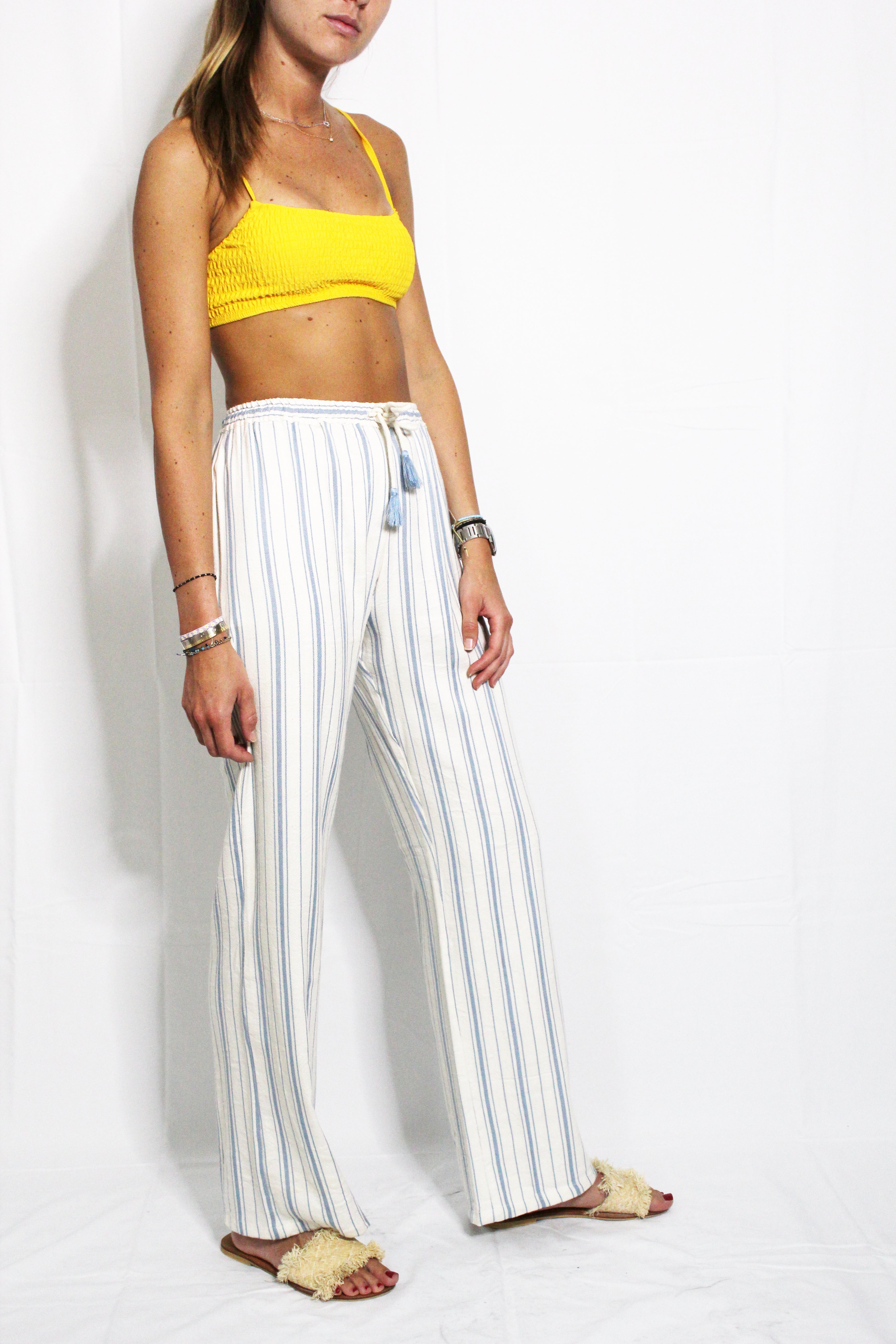 Moroccan Blue Stripped Summer Trousers