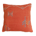 Terracotta Moroccan Sabra Cushion Cover | Handwoven Cactus Silk Berber Throw Pillow | 20×20