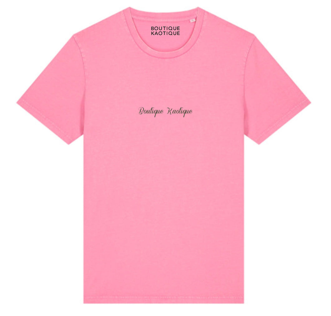 Vintage Pink Logo Organic Cotton T-Shirt.
