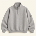 Everyday BoKa Classic Organic Cotton Quarter-Zip Jumper – Heather Grey