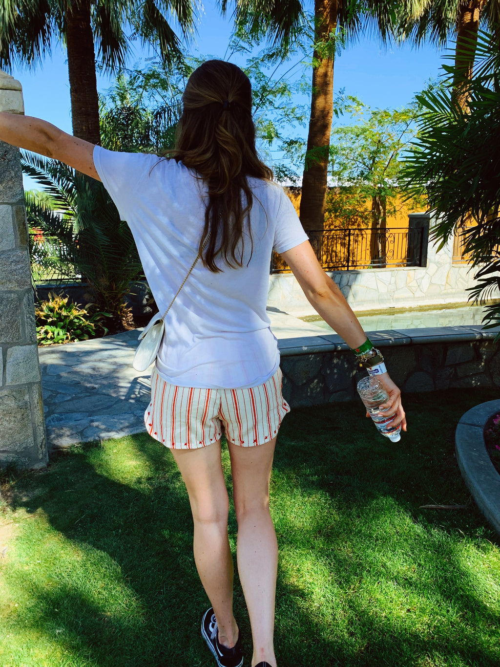 Moroccan Red Stripped Summer Shorts