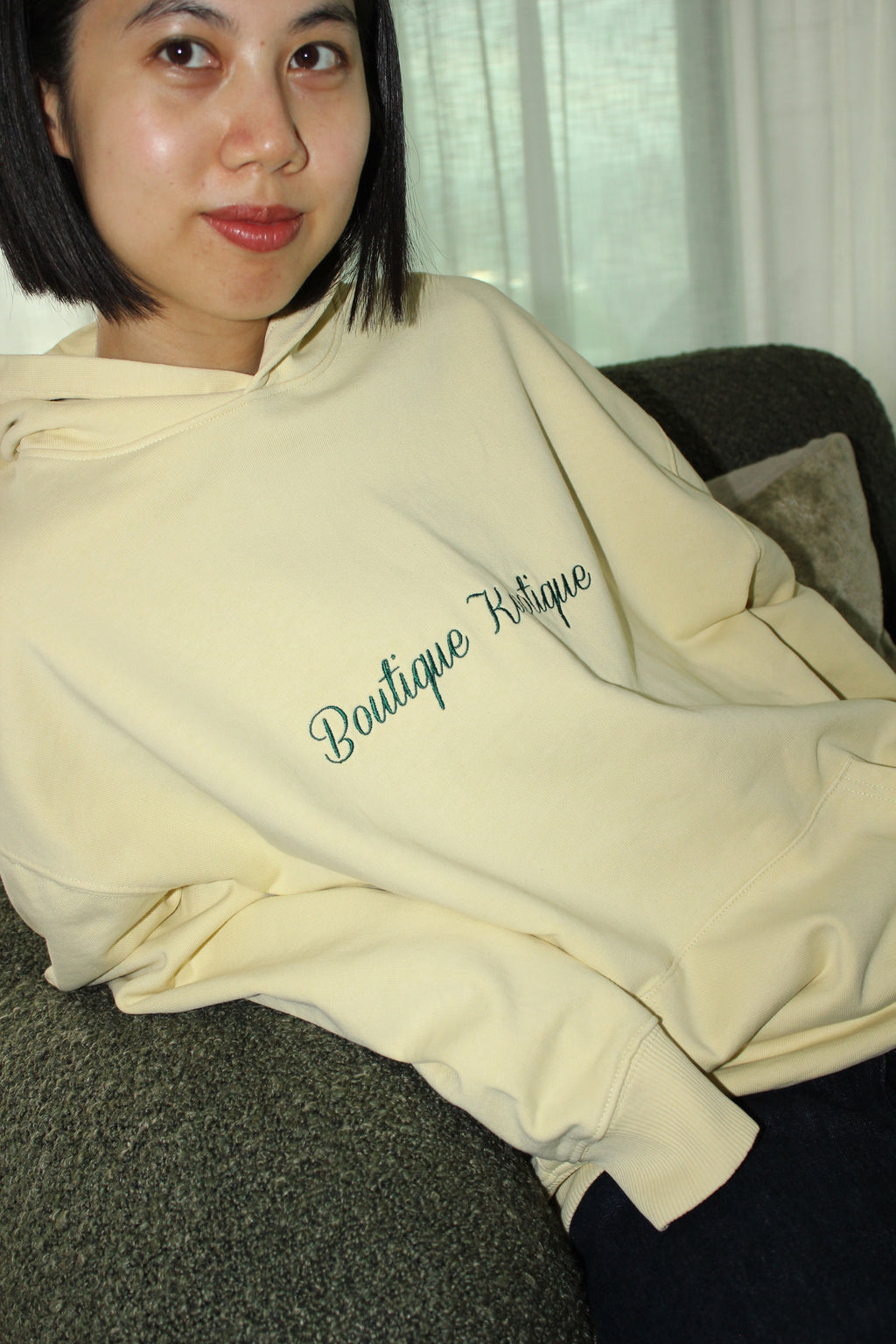 Butter Yellow Logo Organic Hoodie.