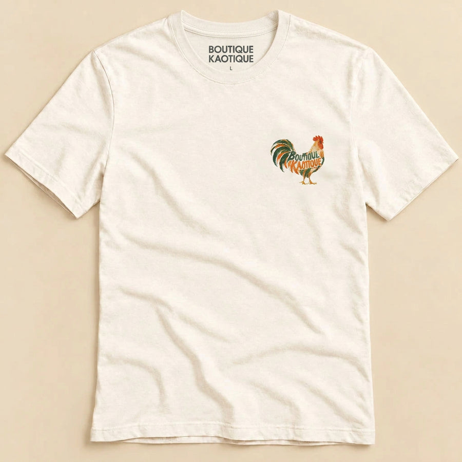 Kaotique Rooster Back To School Alarm Organic Cotton T-shirt