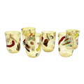 Murano Glass Tumblers Set of 6 Silver Leaf Topaz Amber Venice 