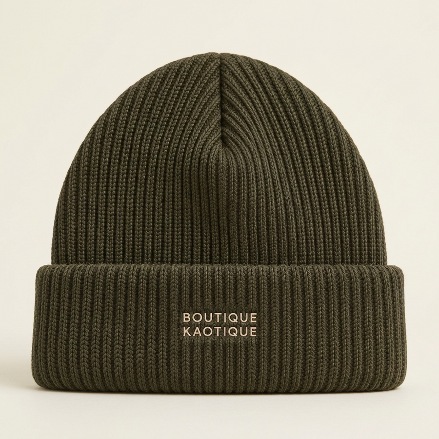 BoKa Olive Green Organic Cotton Beanie
