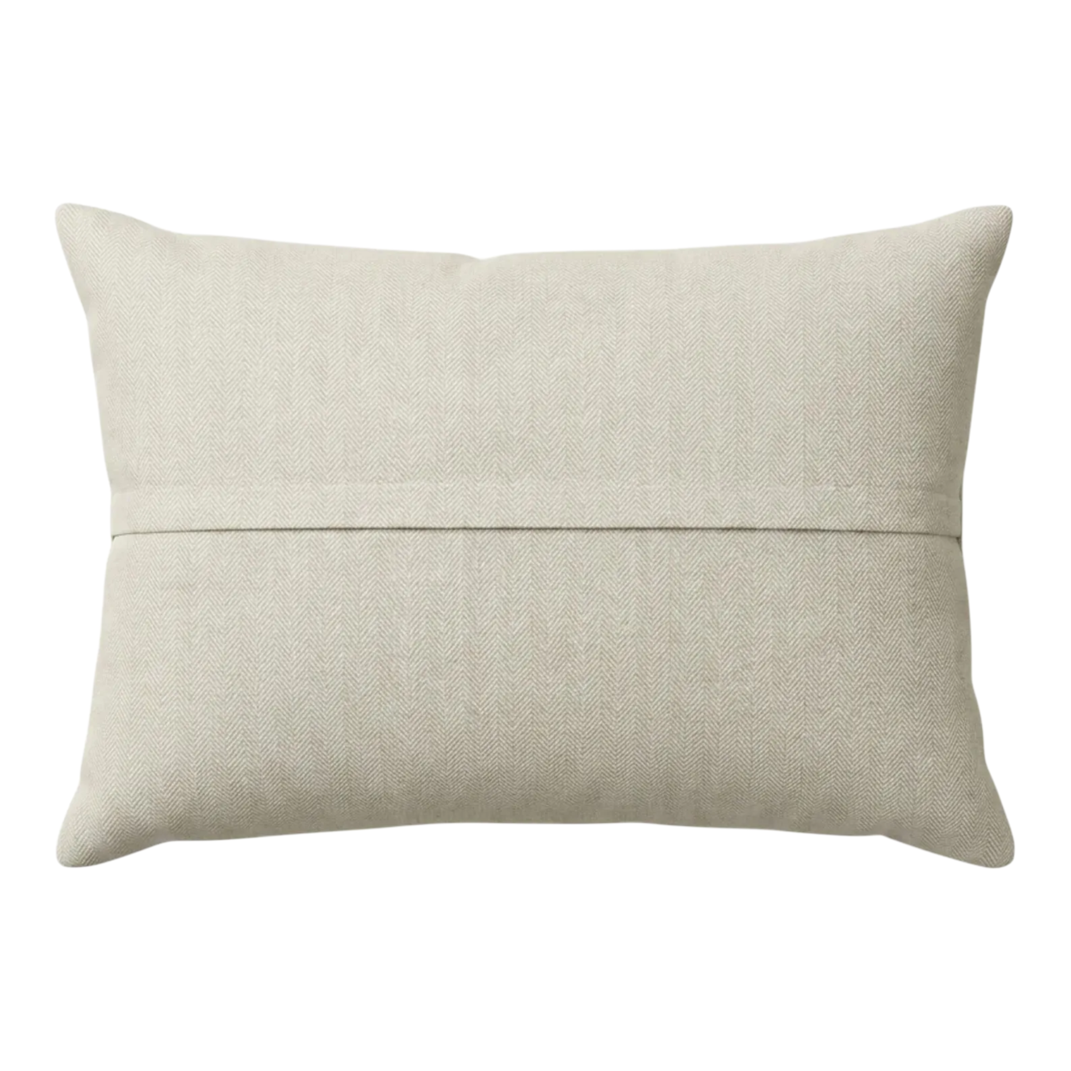 Beige fabric pillow on a white background