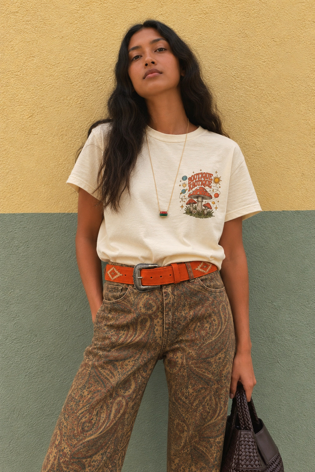 Cosmic Caps Cream Organic Cotton Mushroom T-Shirt