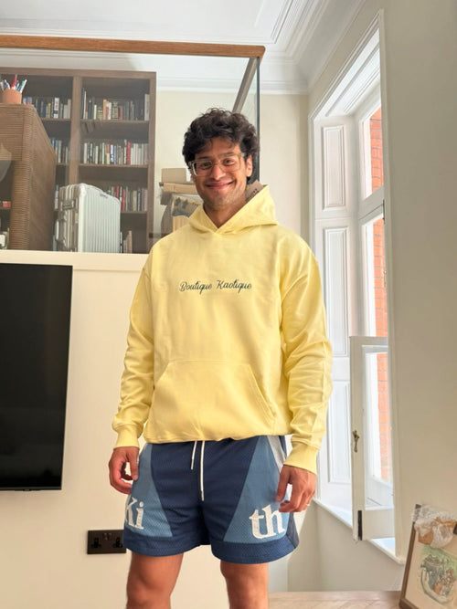 Butter Yellow Logo Organic Hoodie.