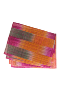 Abaca Ikat Placemats Set of 4 Pink Orange Handwoven Philippines | BoKa