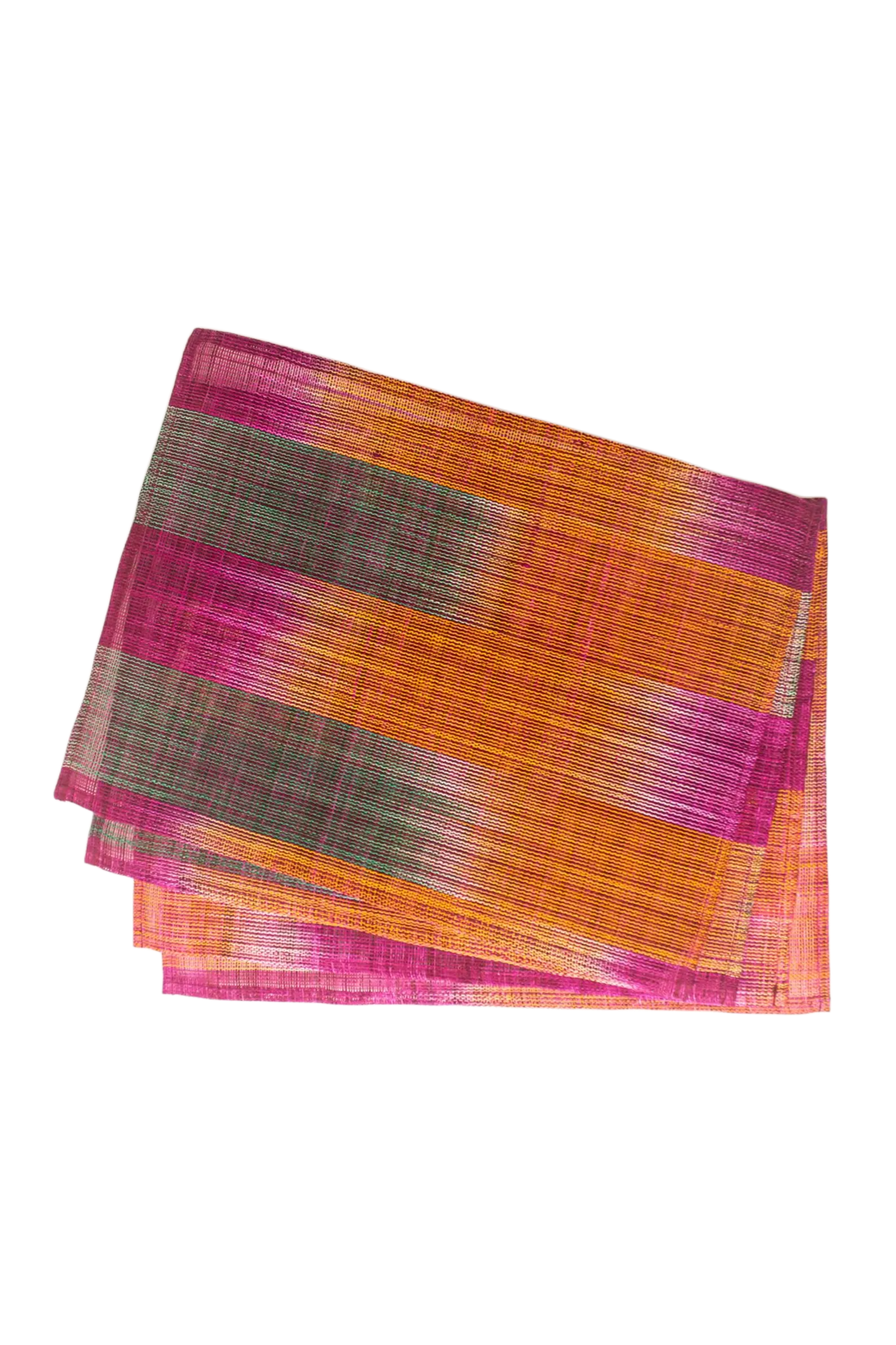 Abaca Ikat Placemats Set of 4 Pink Orange Handwoven Philippines | BoKa