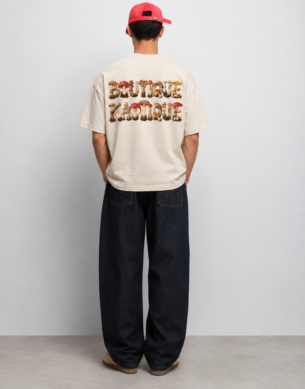 Forest Floor Cream Organic Cotton Mushroom T-Shirt.