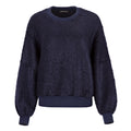 Navy blue sweater on a white background. Navy wool cashmere jumper — handmade navy wool blend designer jumper from Hanout Boutique Marrakech, relaxed fit, limited edition