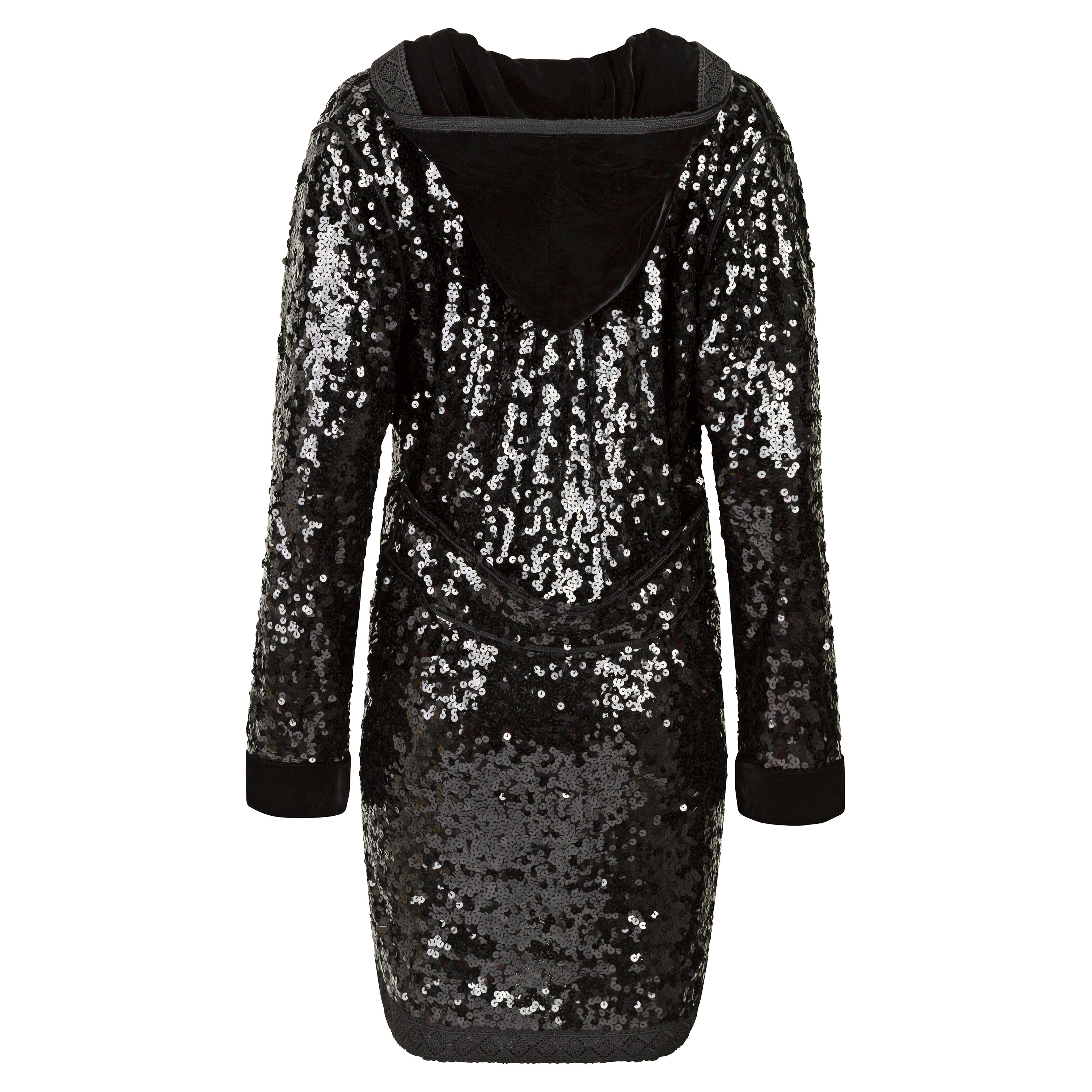 Black Sequins Embroidered Coat