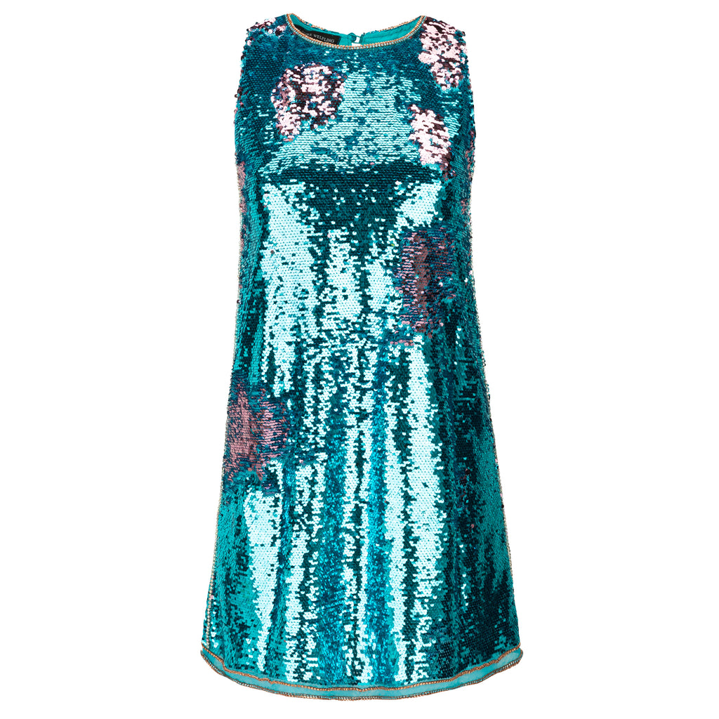 Blue Sequins Party Dress