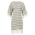 Moroccan Black Stripped Summer Cover Up With Ribbon