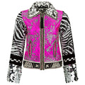Pink Zebra Print Biker Jacket