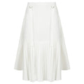 White pleated skirt on a white background. Indonesian asymmetrical skirt — handmade asymmetric designer skirt from Major Minor Jakarta, relaxed fit, limited edition