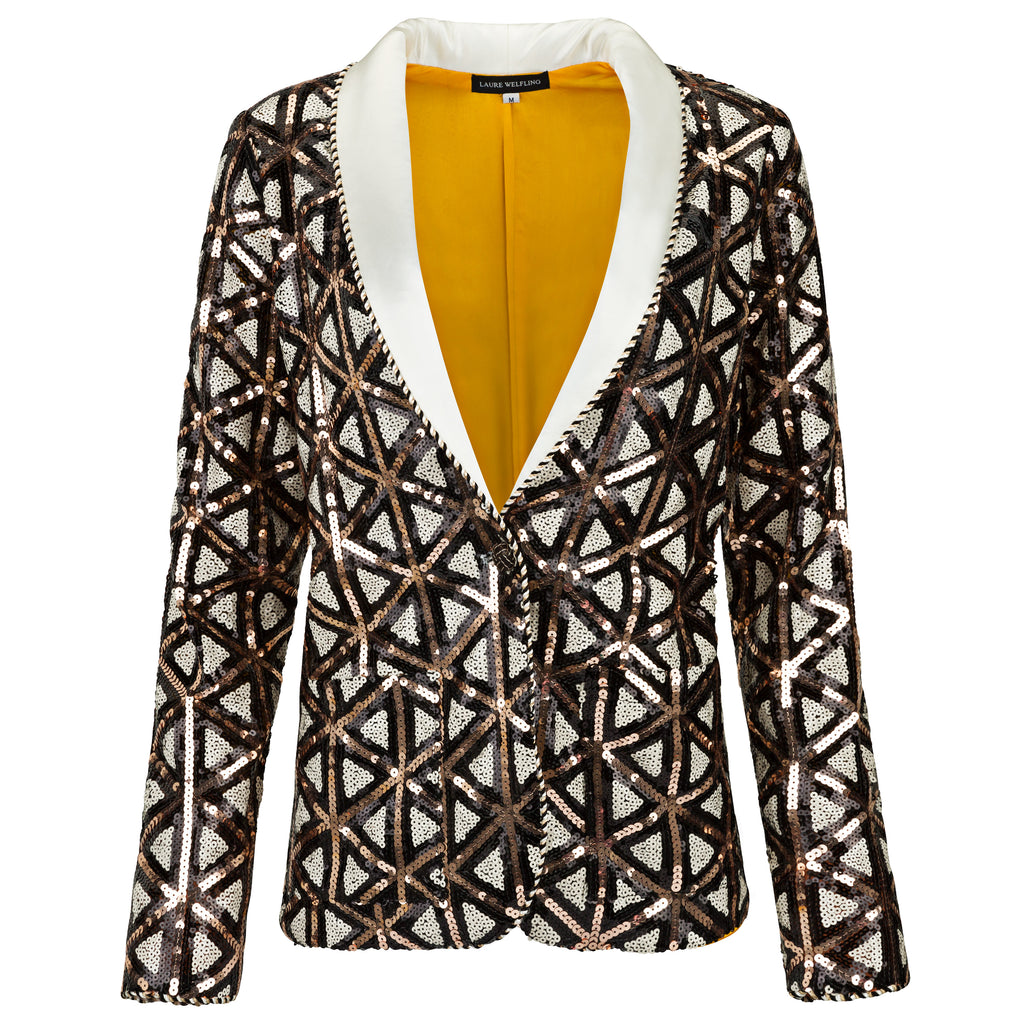 Triangular Sequin Blazer
