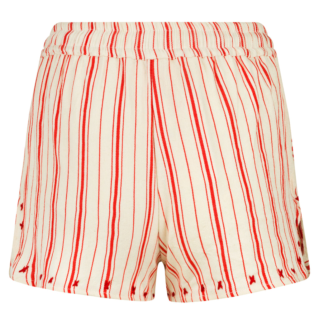 Moroccan Red Stripped Summer Shorts