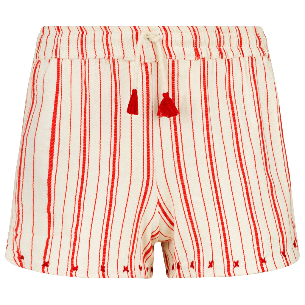 Moroccan Red Stripped Summer Shorts