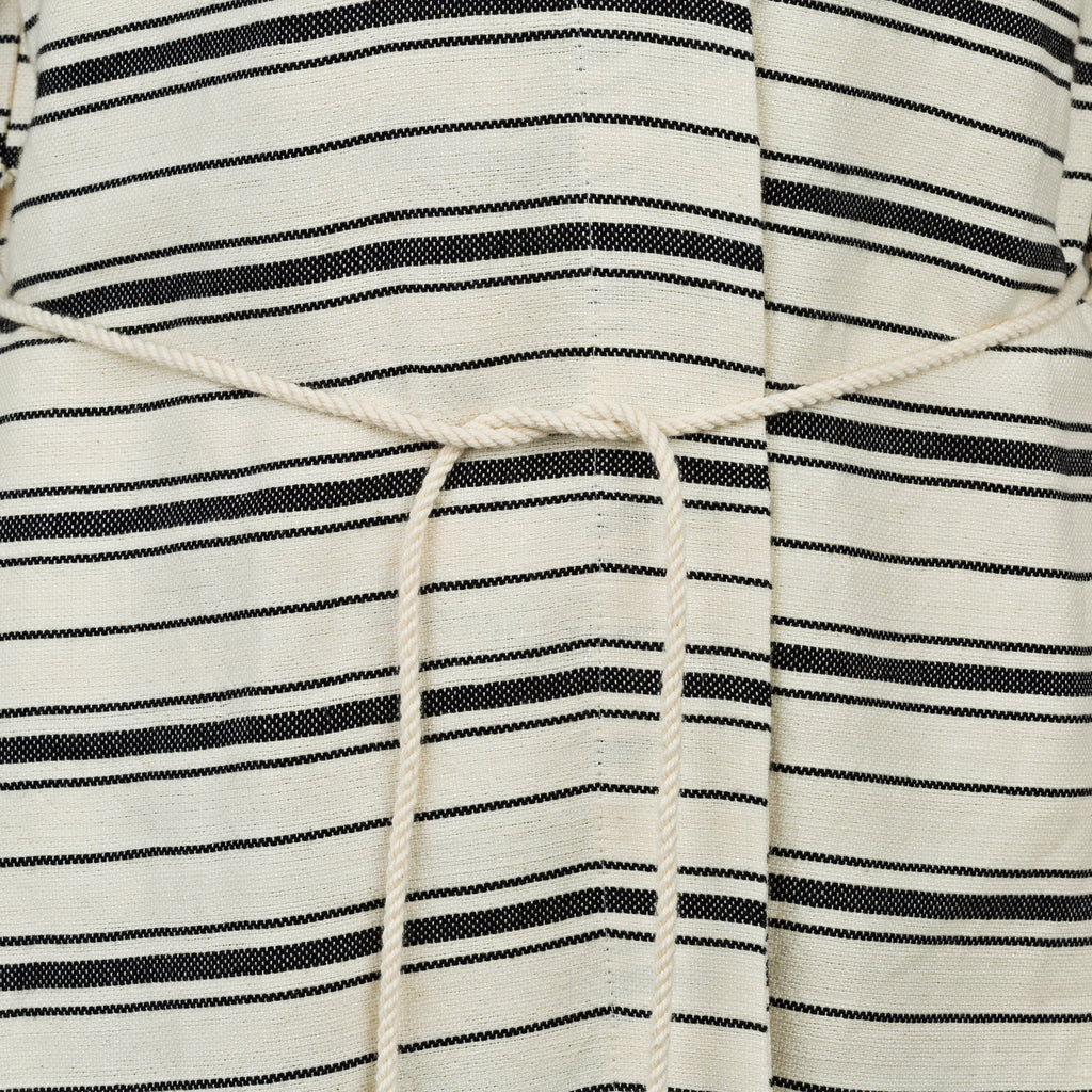 Moroccan Black Stripped Summer Cover Up With Ribbon