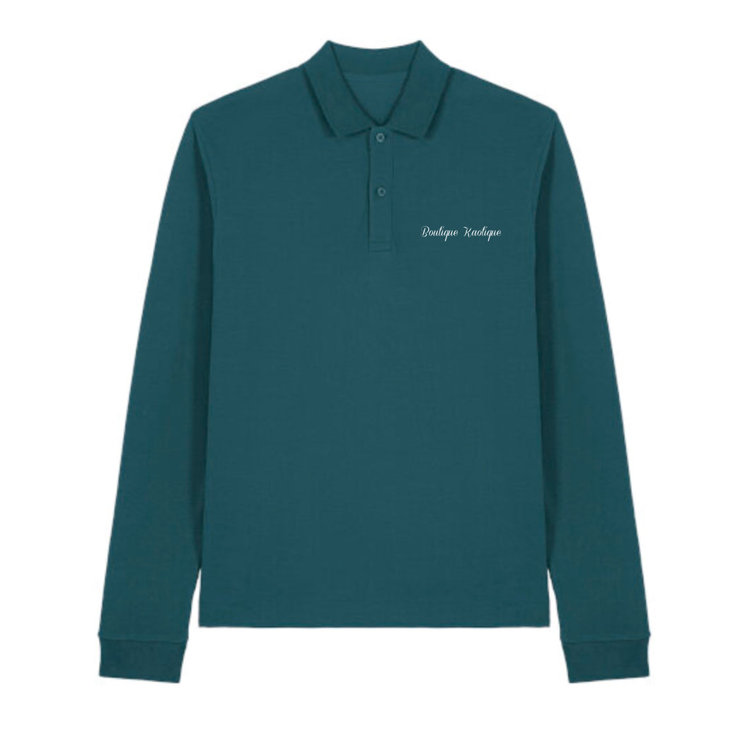 Stargazer Logo Organic Cotton Long Sleeve Polo Shirt.