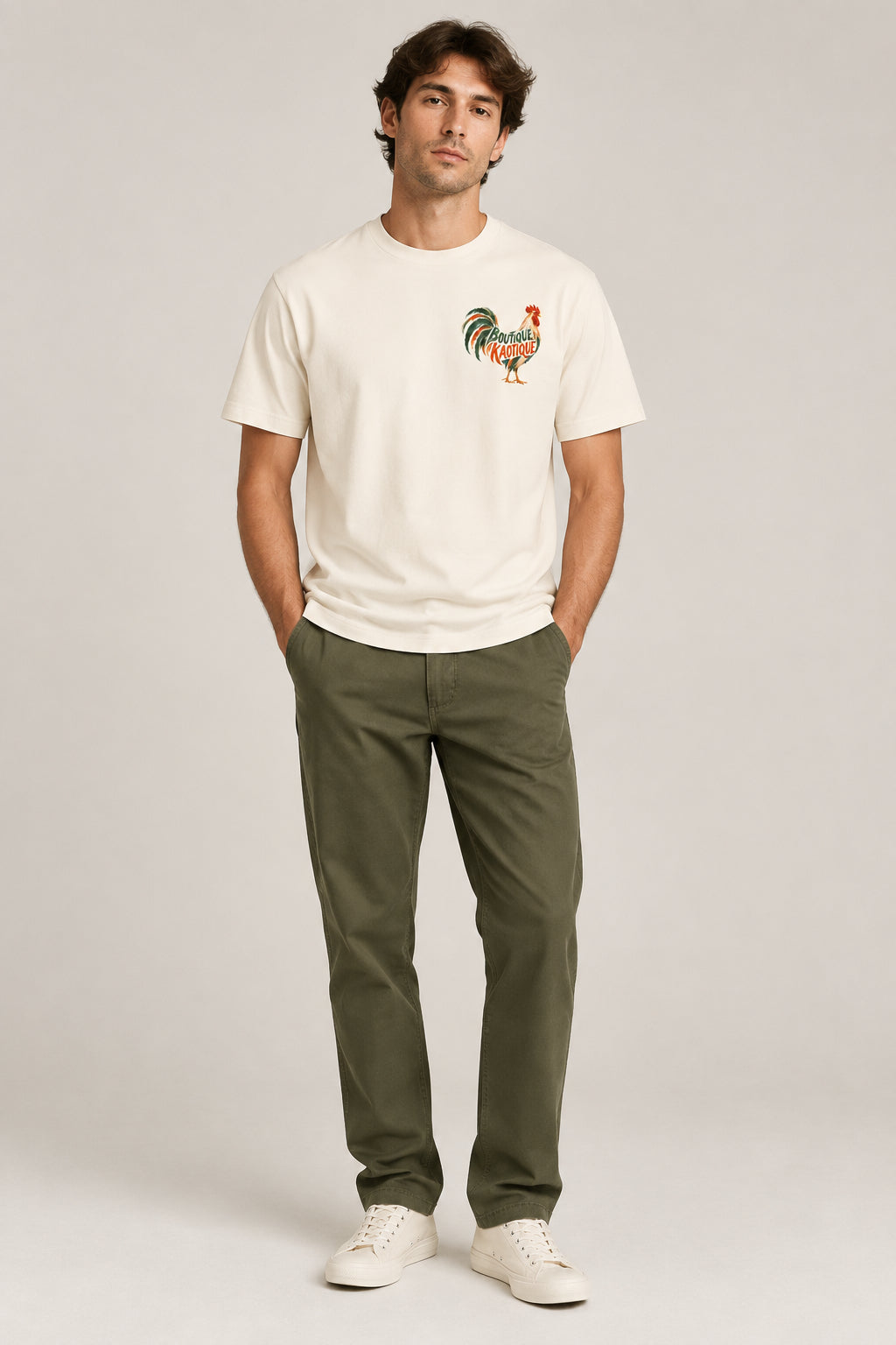 Kaotique Rooster Back To School Alarm Organic Cotton T-shirt