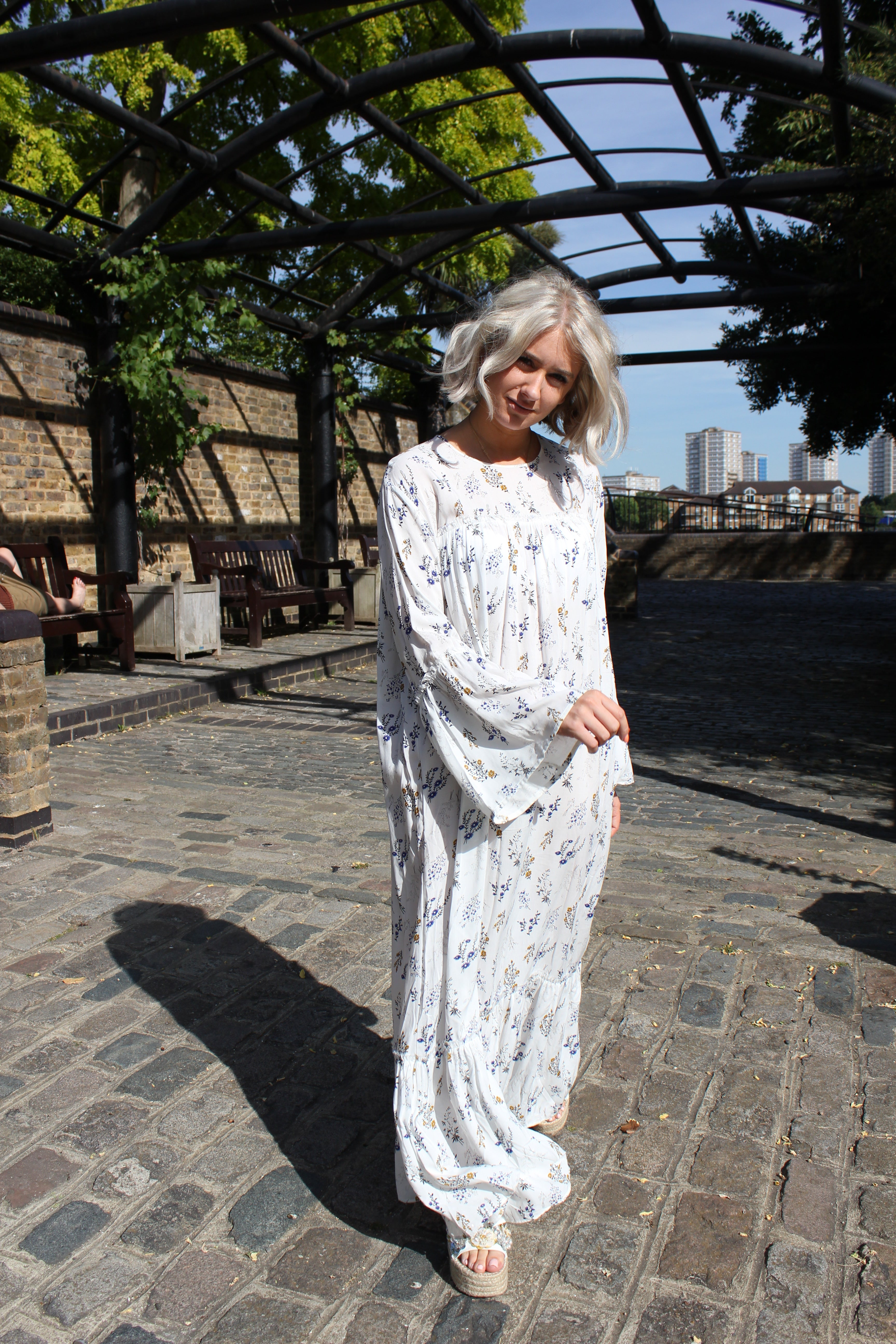 Moroccan White Floral Summer Cover Up