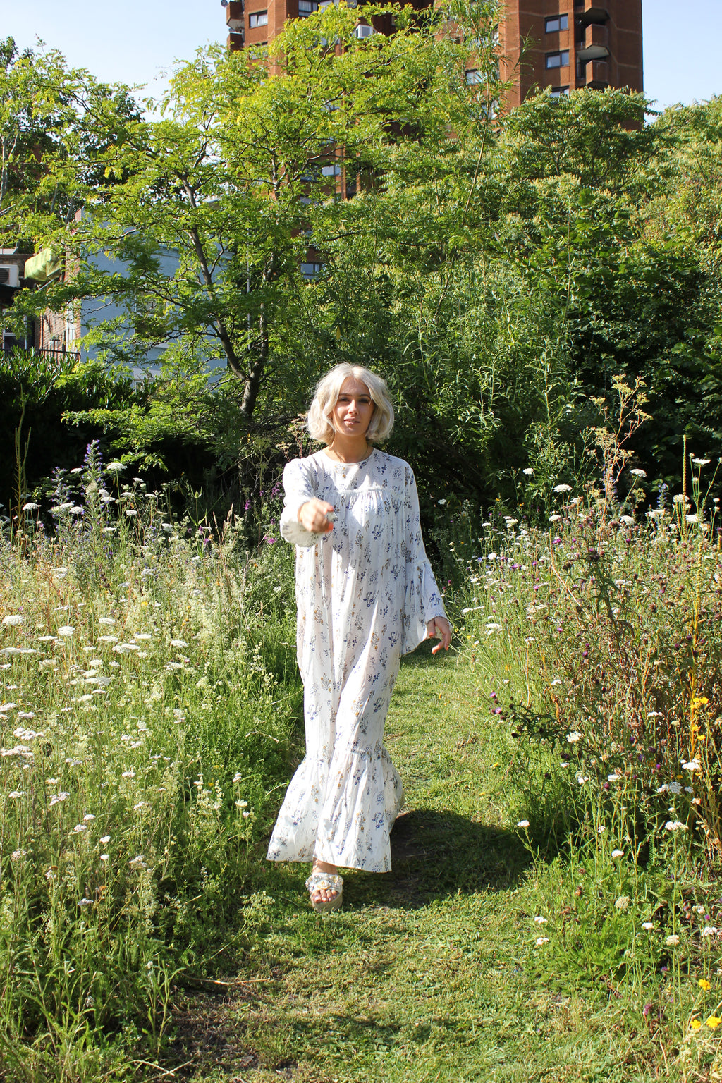 Moroccan White Floral Summer Cover Up