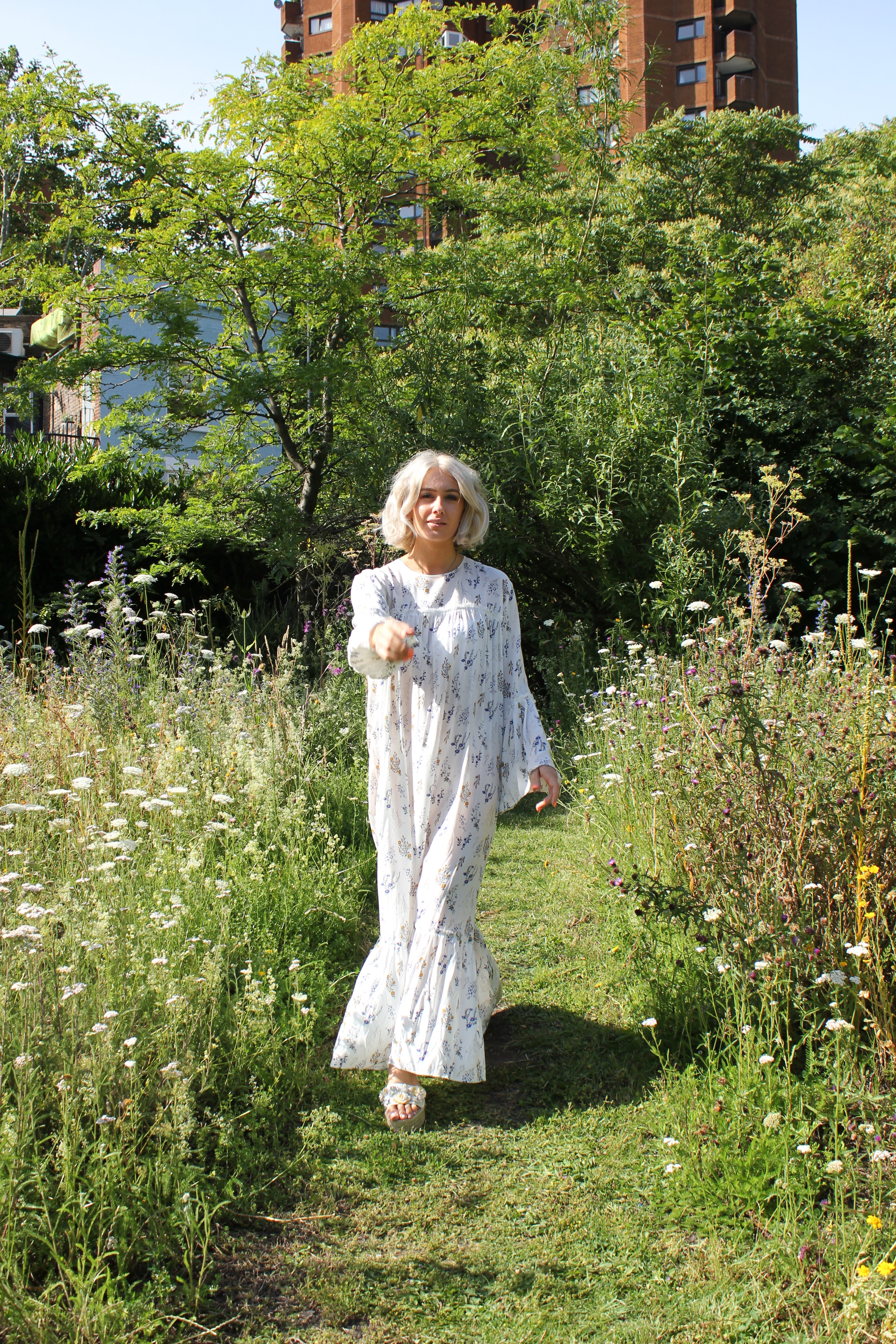 Moroccan White Floral Summer Cover Up