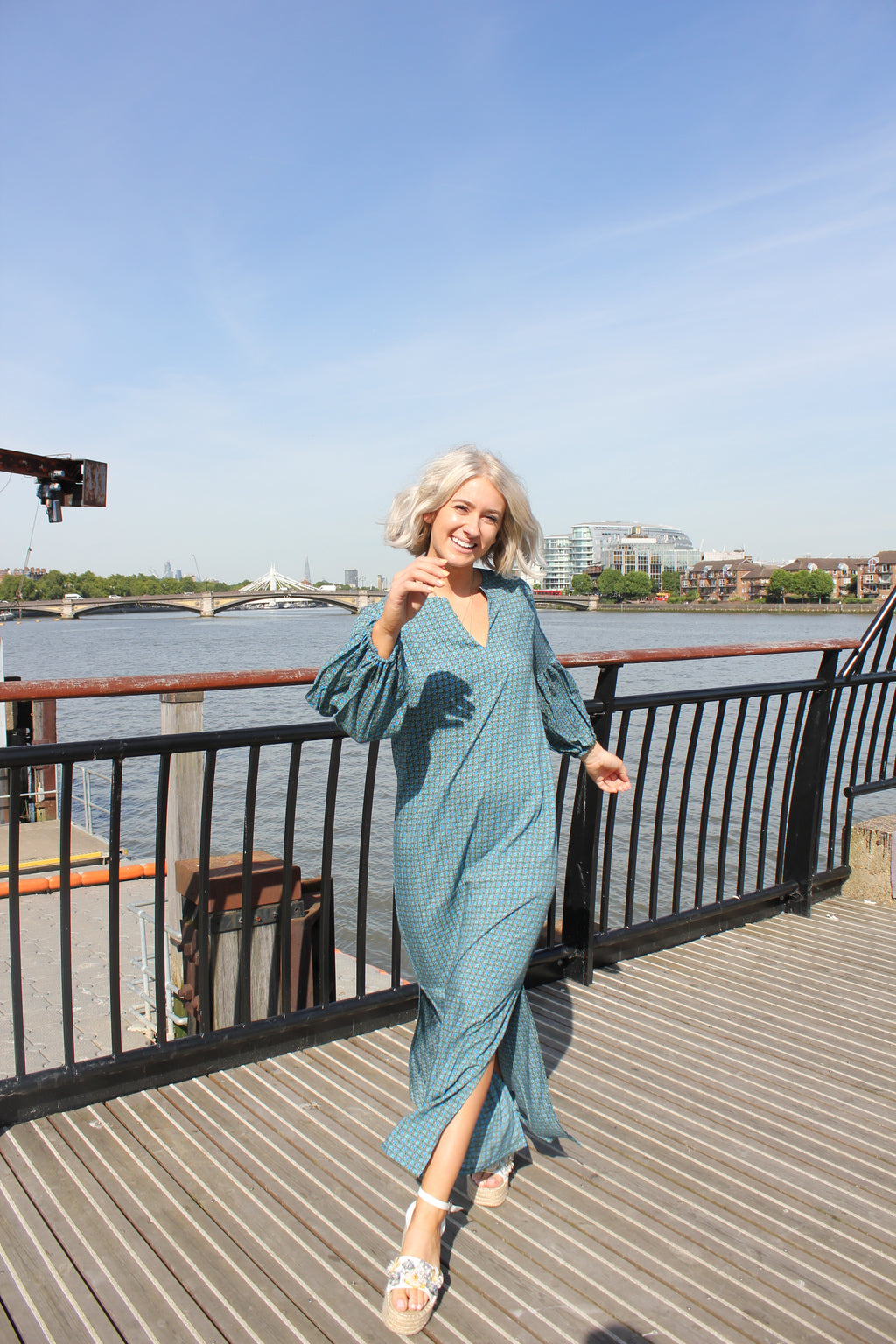 Moroccan Blue Floral Summer Cover Up