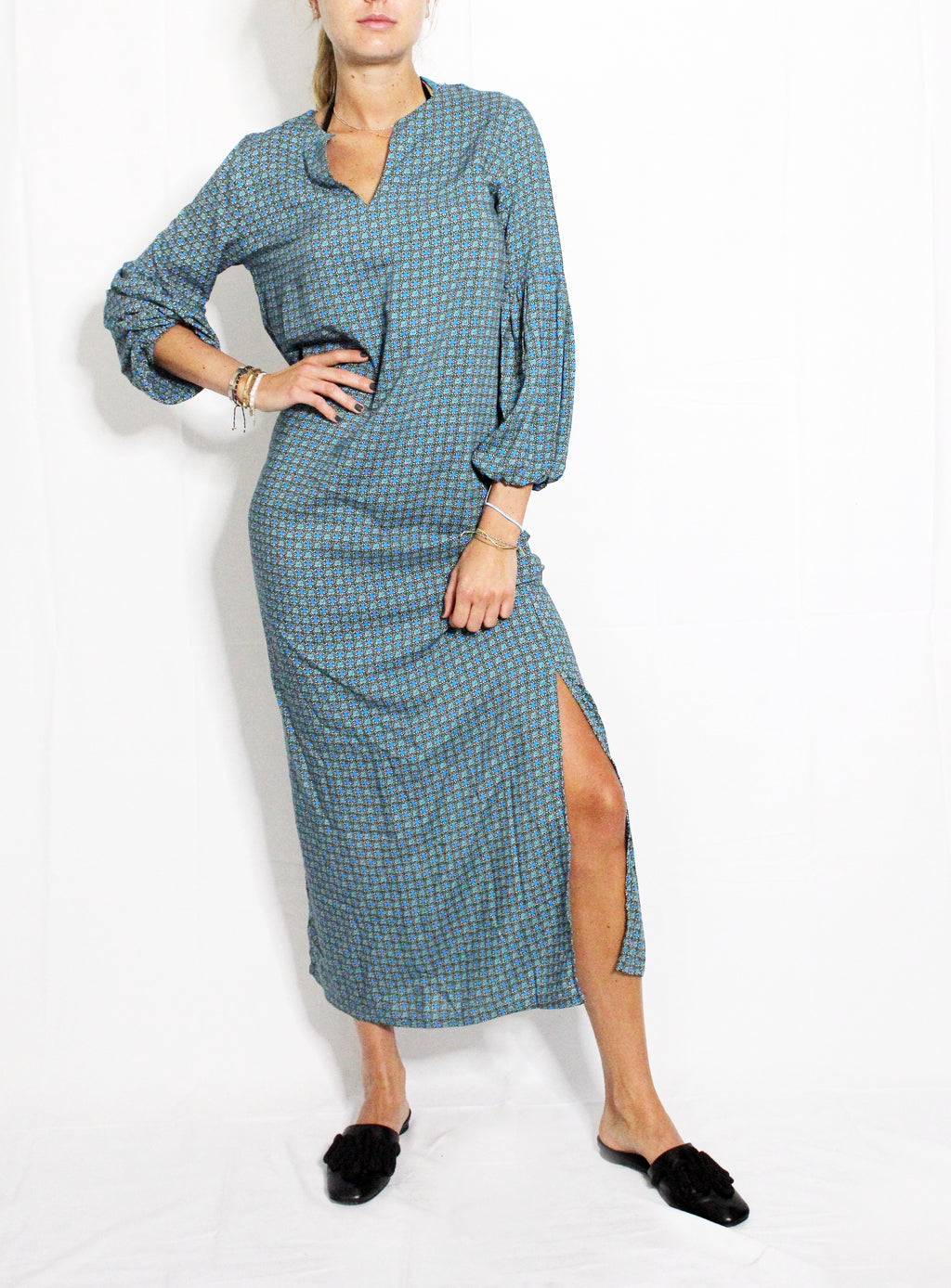 Moroccan Blue Floral Summer Cover Up