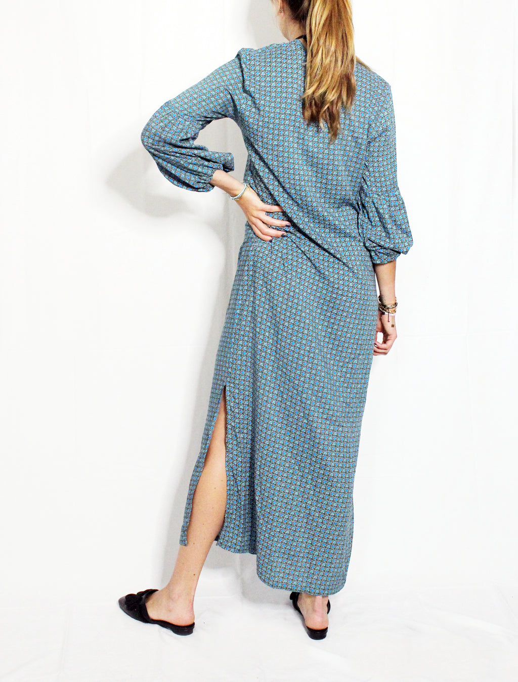 Moroccan Blue Floral Summer Cover Up