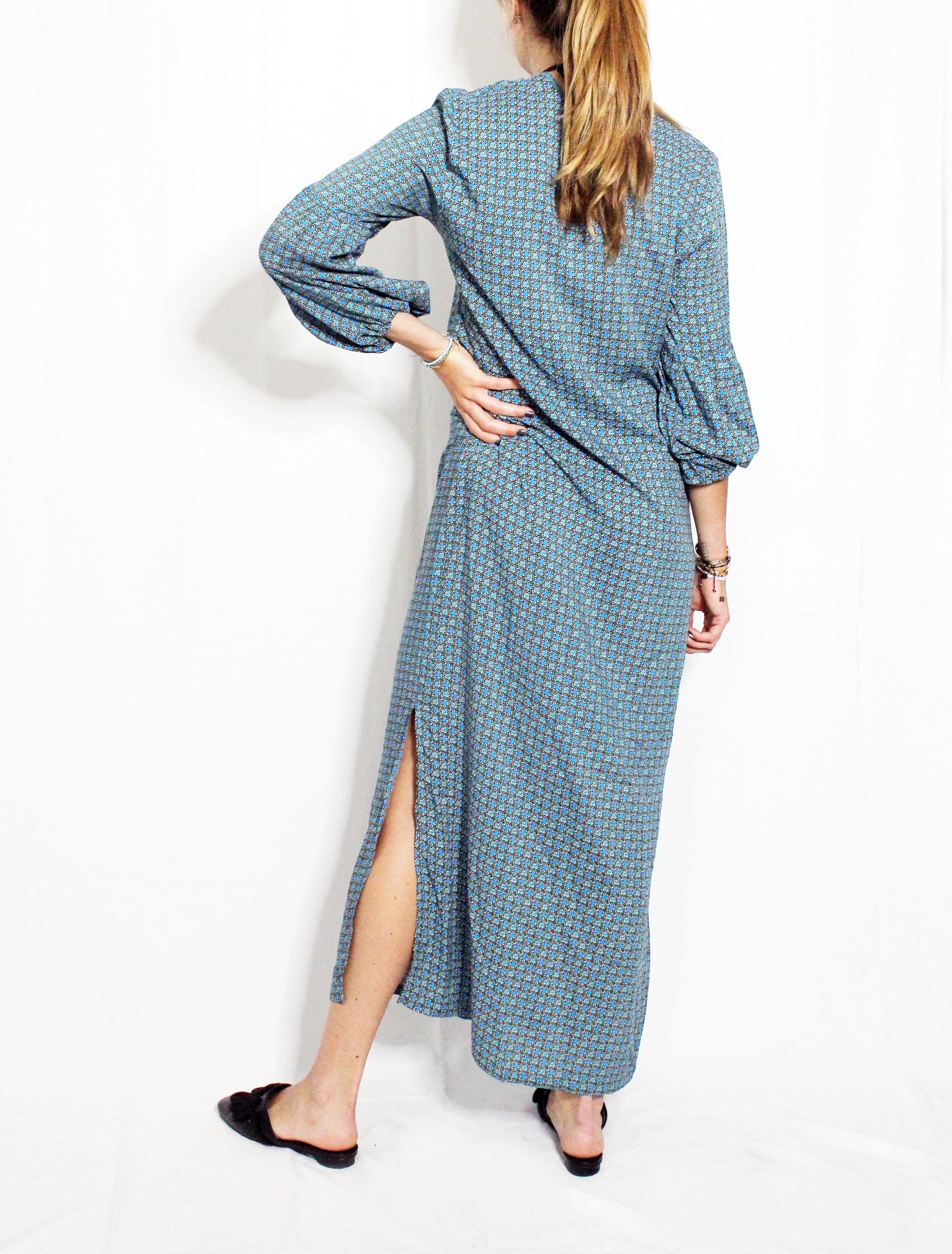 Moroccan Blue Floral Summer Cover Up