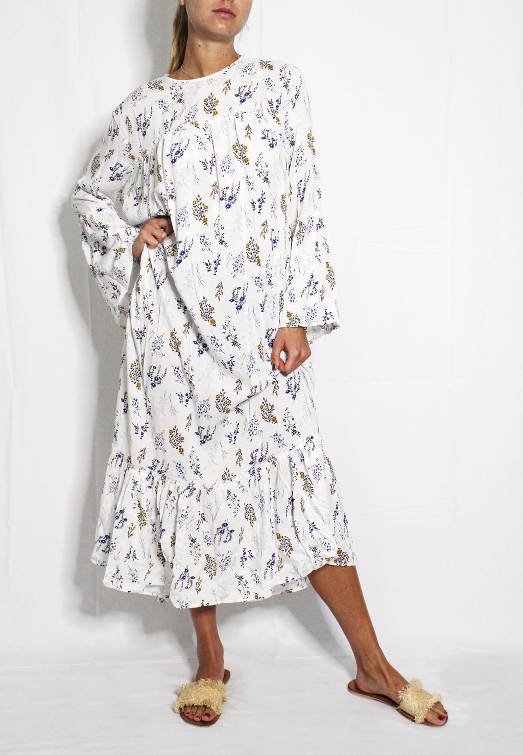 Moroccan White Floral Summer Cover Up