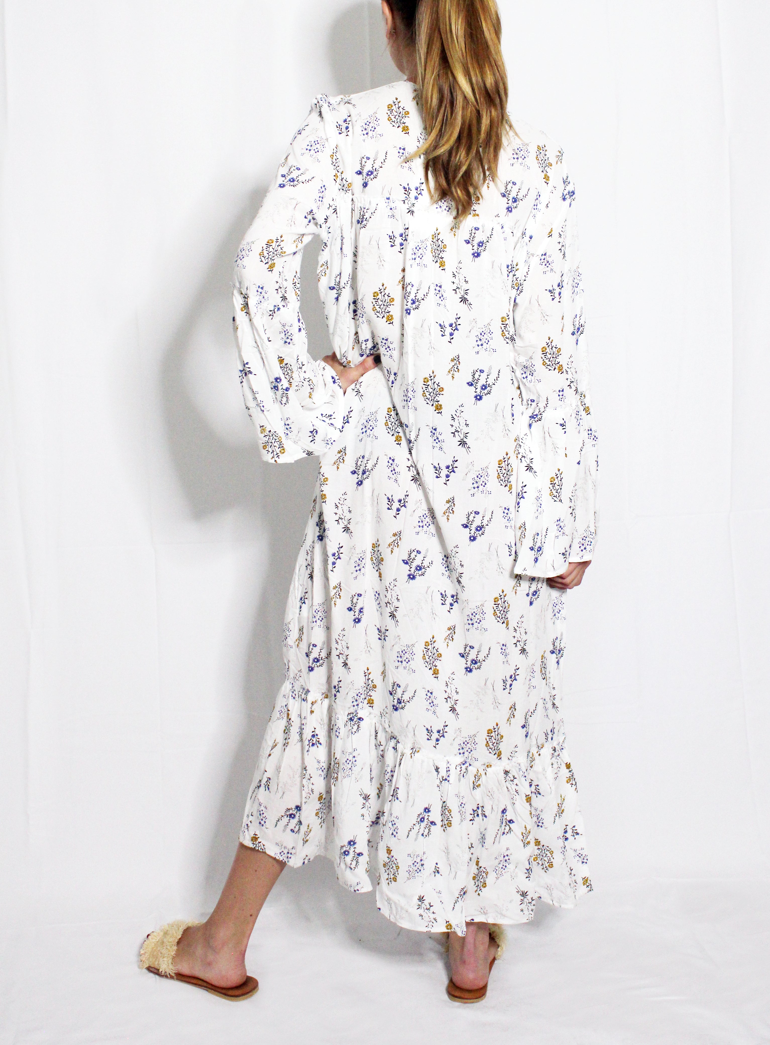 Moroccan White Floral Summer Cover Up