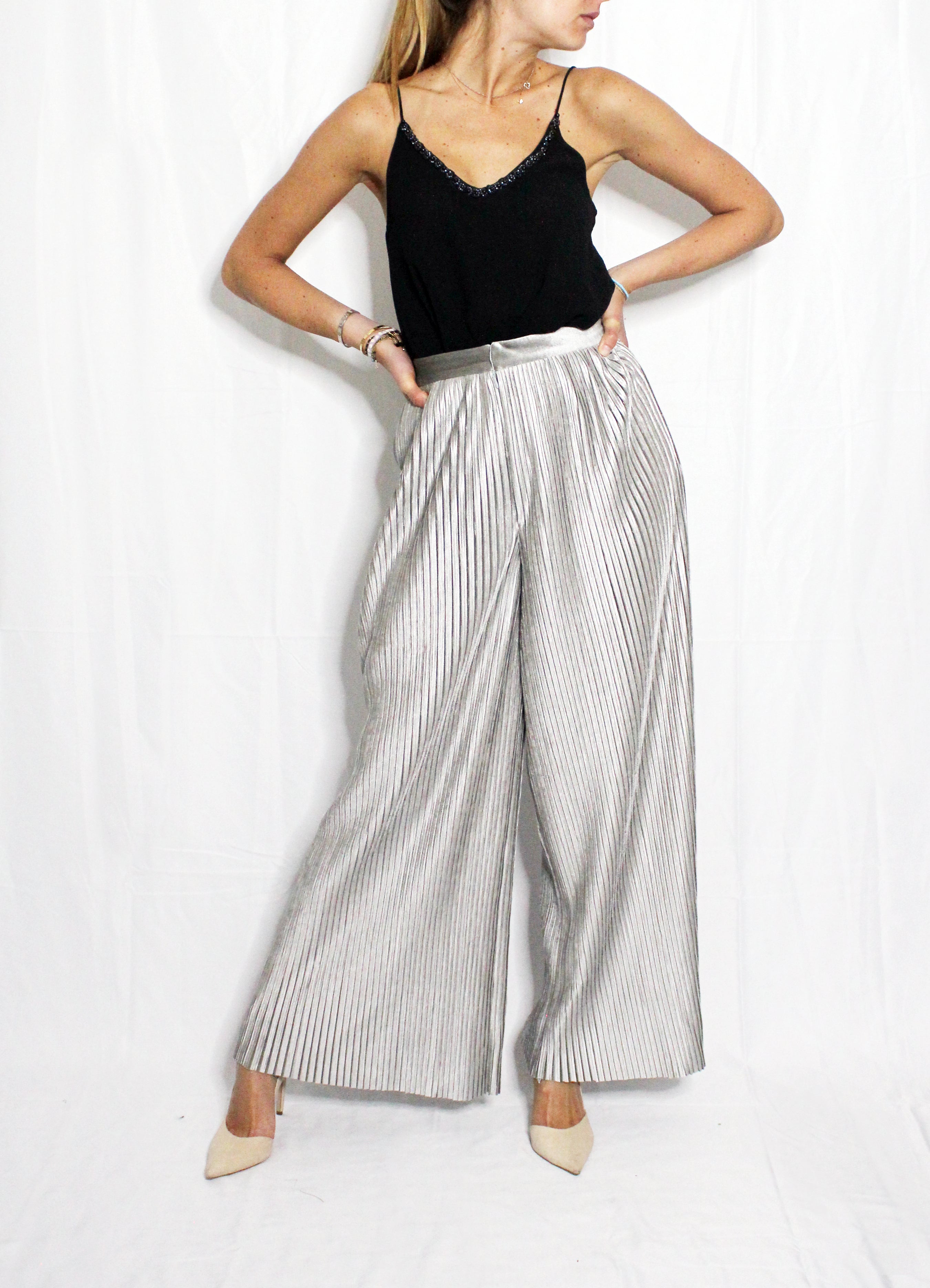 Silver Velvet Trousers