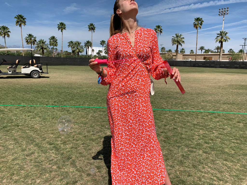 Moroccan Orange Floral Summer Cover Up