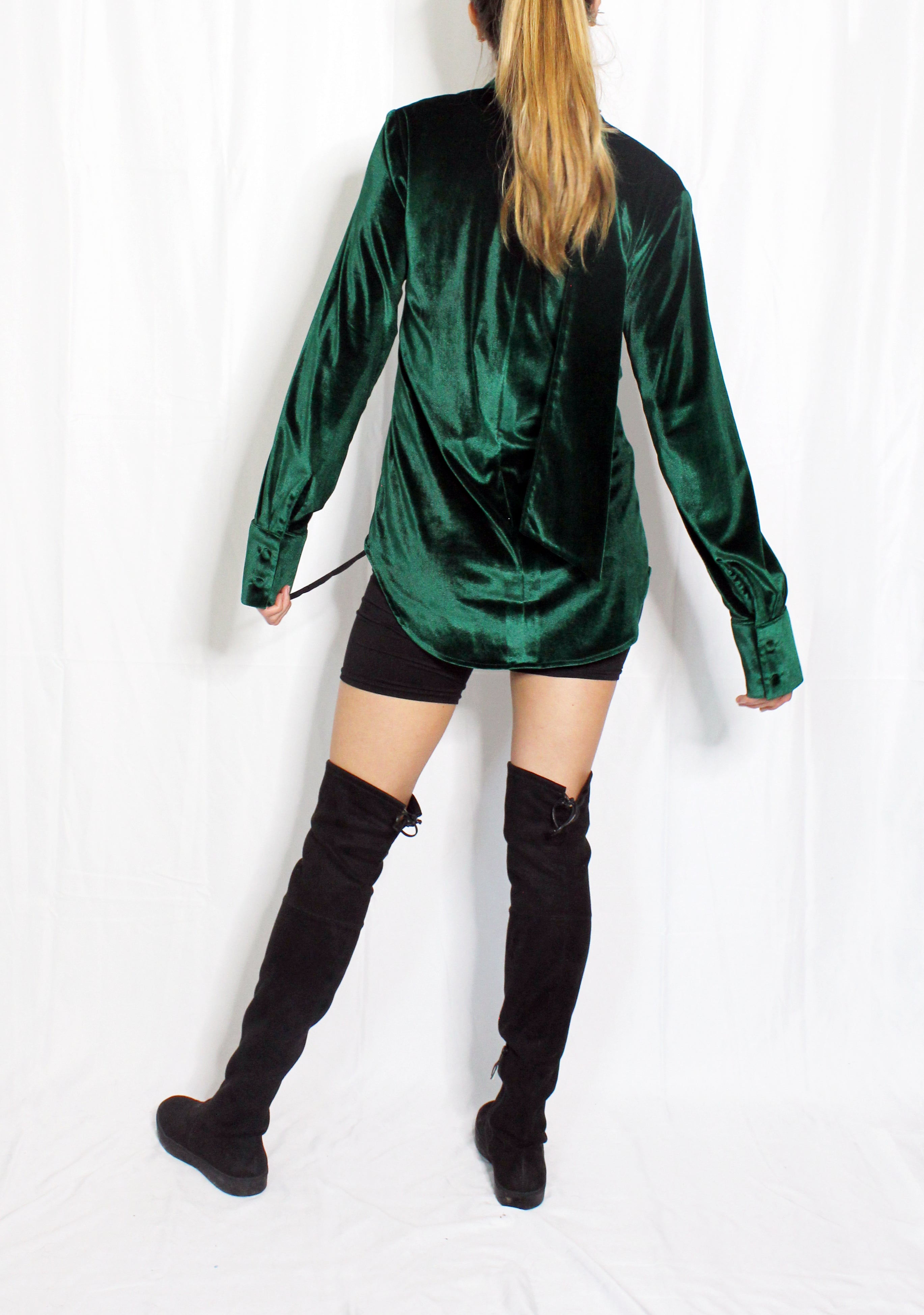 Green Velvet Top