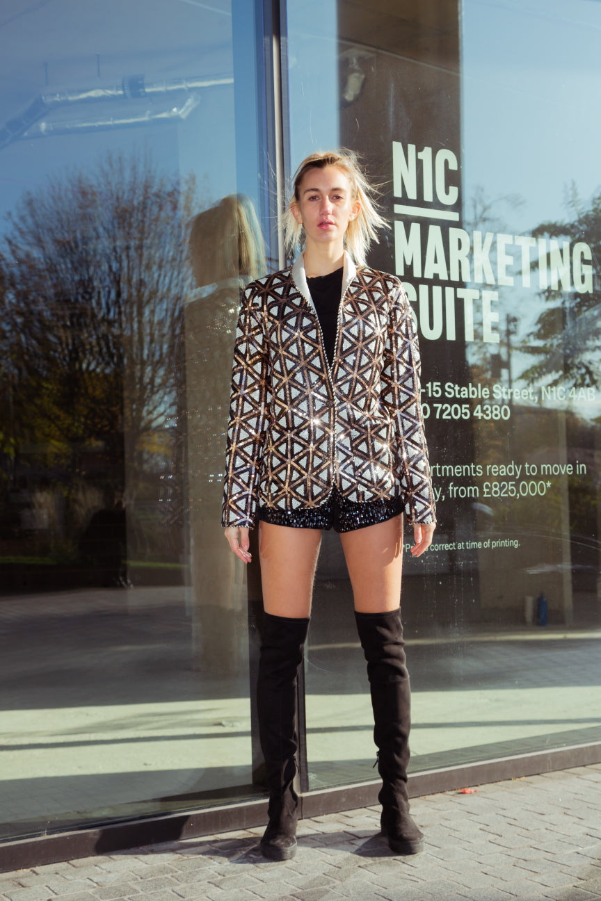 Triangular Sequin Blazer
