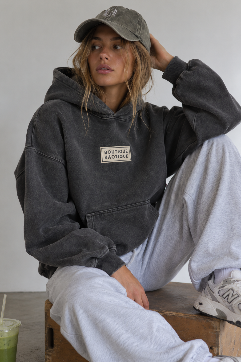 After Hours Hoodie – Washed Charcoal Organic Cotton Hoodie