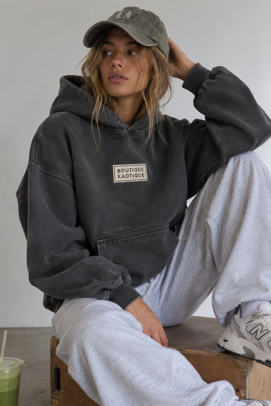 After Hours Hoodie – Washed Charcoal Organic Cotton Hoodie