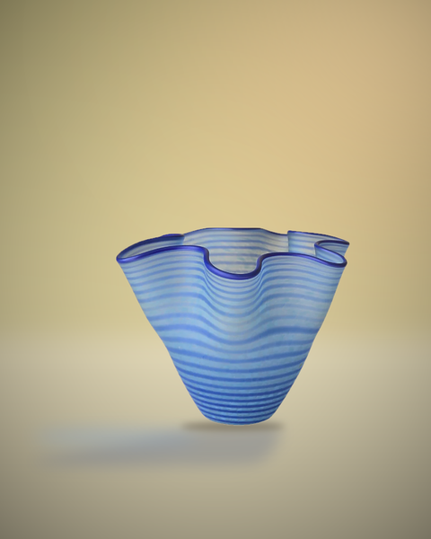Blue Kosta Boda Swirly Vase