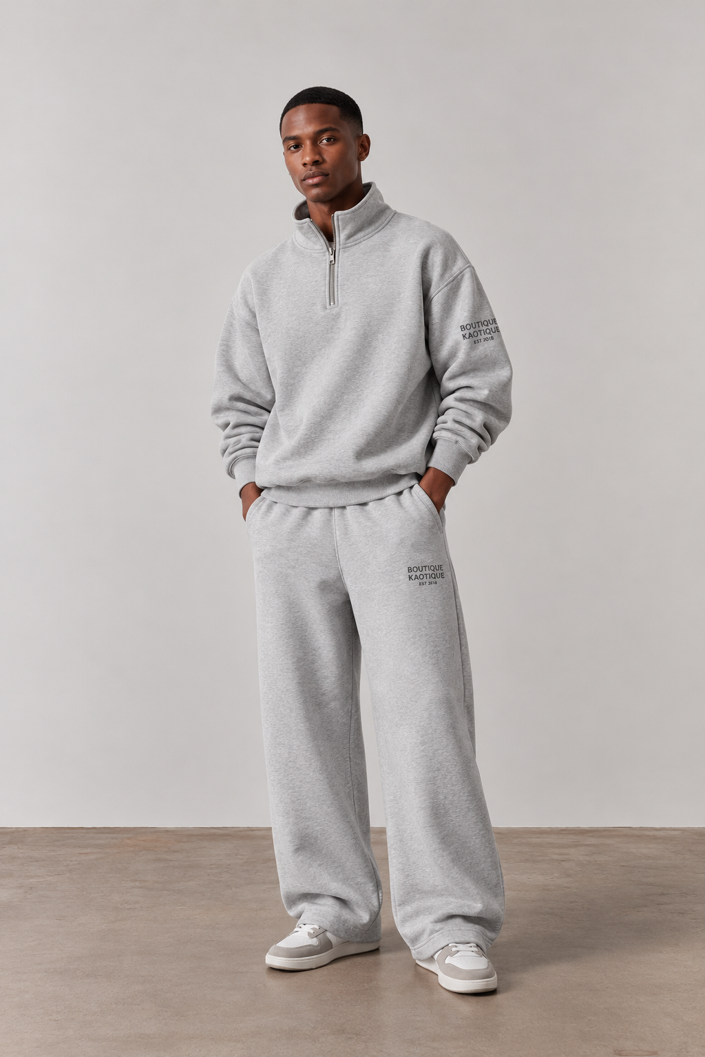 BoKa Classic Wide-Leg Sweatpants – Heather Grey