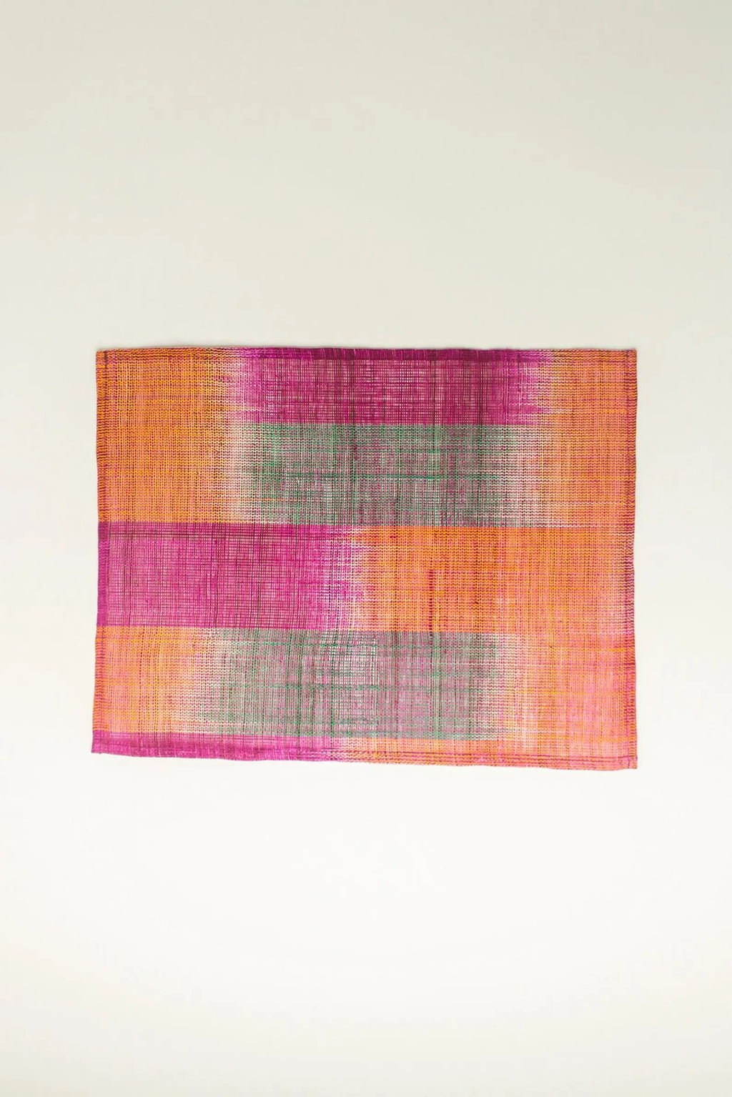 Abaca Ikat Placemats Set of 4 Pink Orange Handwoven Philippines | BoKa