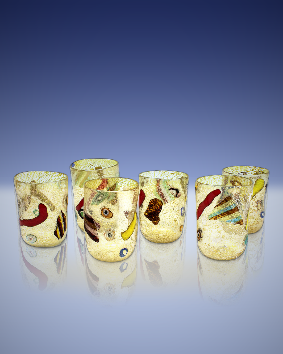 Murano gold glass set