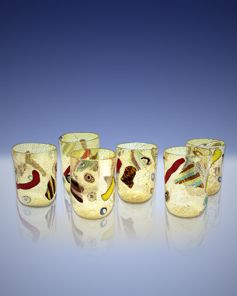 Murano gold glass set