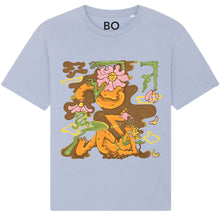 Load image into Gallery viewer, Groovy Nature Serene Blue Organic Cotton T-Shirt.
